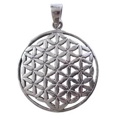 Anhänger - Blume des Lebens- mittel 2,8cm 925 Silber 5,2g