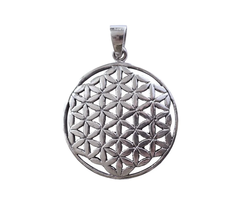 Anhänger - Blume des Lebens- mittel 2,8cm 925 Silber 5,2g