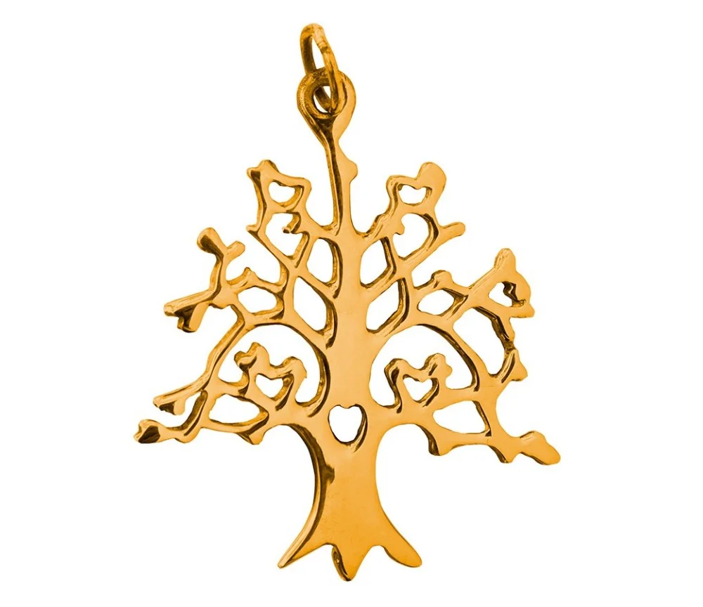Anhänger - Baum des Lebens- Messing 2,5cm, 1,9g