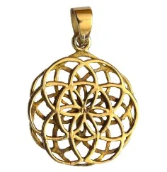 Anhänger - Saat des Lebens beidseitig- Messing 2,5cm, 2,3g