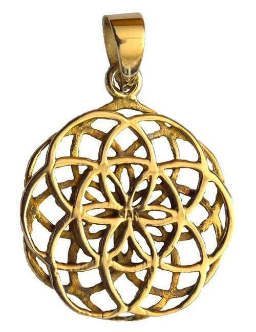 Anhänger "Saat des Lebens beidseitig" Messing 2