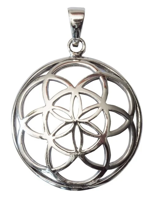 Anhänger "Saat des Lebens" Messing versilbert 4g 3cm