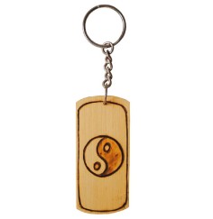 SchlüsselAnhänger -  Yin Yang- Bambus 8cm