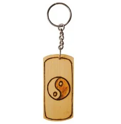 SchlüsselAnhänger - Yin Yang- Bambus 8cm