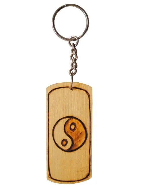 Schlüsselanhänger "Yin Yang" Bambus 8cm
