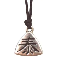 Anhänger - Tai- Zinn 3cm mit Baumwollband