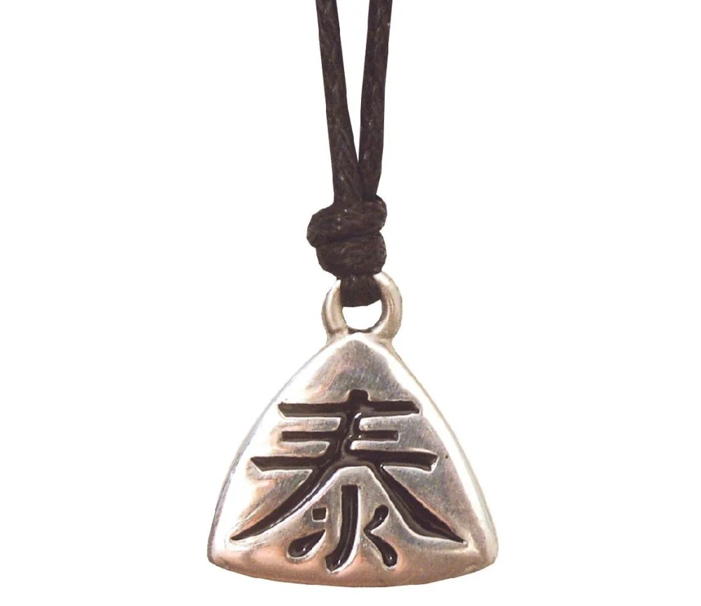 Anhänger - Tai- Zinn 3cm mit Baumwollband