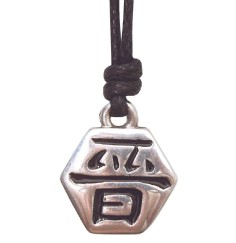 Anhänger -  Chin- Zinn 3cm mit Baumwollband