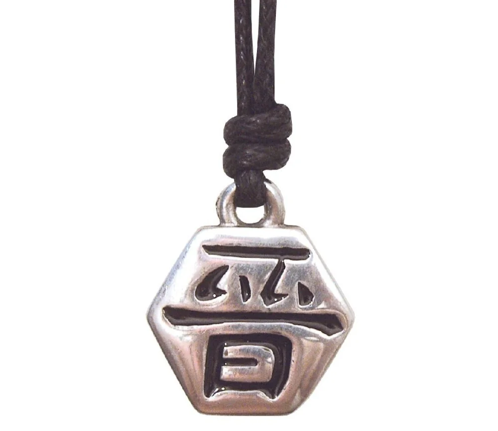 Anhänger - Chin- Zinn 3cm mit Baumwollband