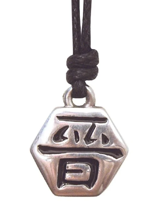 Anhänger "Chin" Zinn 3cm mit Baumwollband