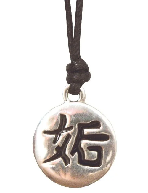 Anhänger "Kou" Zinn 3cm mit Baumwollband