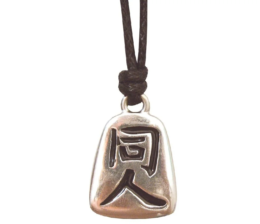 Anhänger - Tung Jen- Zinn 3cm mit Baumwollband