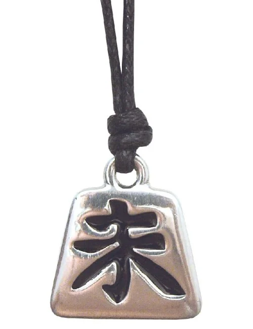 Anhänger "Wei Chi" Zinn 3cm mit Baumwollband