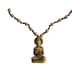 Halskette - Buddha- mit 80 Messingperlen 35cm