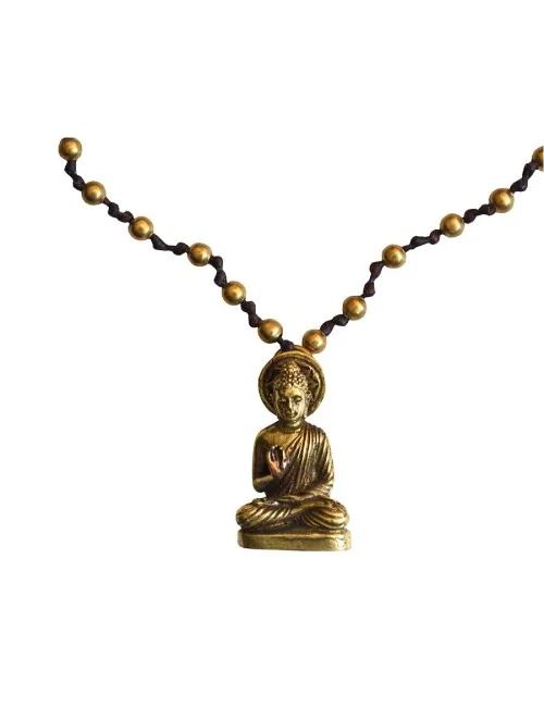 Halskette "Buddha" mit 80 Messingperlen 35cm
