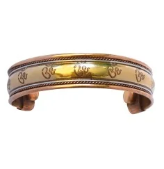 Armreif - Om- Messing/Kupfer mit Magnet 1,5x15cm