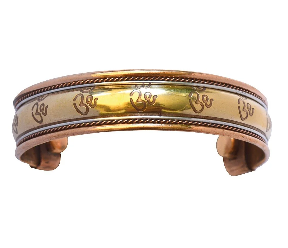 Armreif - Om- Messing/Kupfer mit Magnet 1,5x15cm