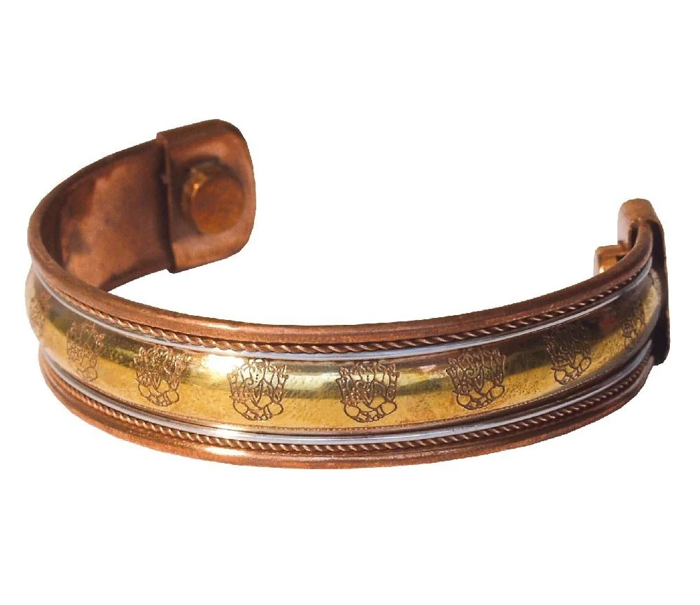 Armreif - Ganesha- Messing/Kupfer mit Magnet 1,5x15cm