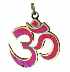 Anhänger -  Om- rot Messing 3x4cm