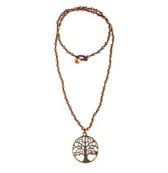 Halskette - Baum des Lebens- mit 80 Messingperlen 35cm