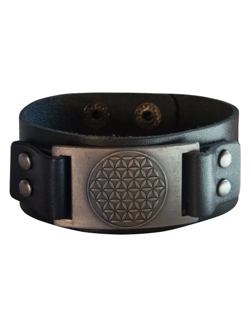 Armband "Blume des Lebens" Leder