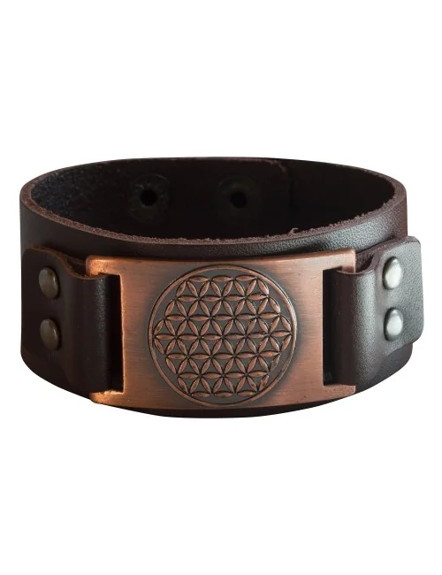 Armband "Blume des Lebens" Leder