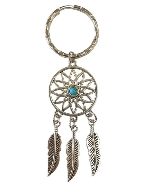 Schlüsselanhänger "Traumfänger" Metalllanhänger und Howlith Edelstein 2