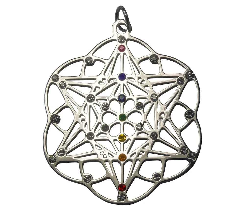 Anhänger - Tetrastern- mit 31 Zirkonia aus Edelstahl, 3cm