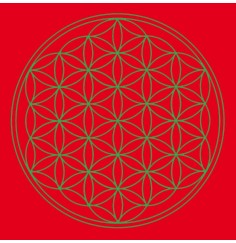 Leinwanddruck - Blume des Lebens- Basis-Chakra rot 20x20cm