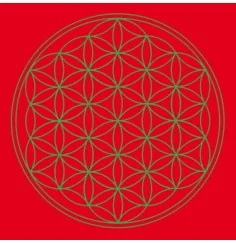 Leinwanddruck - Blume des Lebens- Basis-Chakra rot 20x20cm