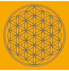 Leinwanddruck - Blume des Lebens- Sakral-Chakra orange 20x20cm