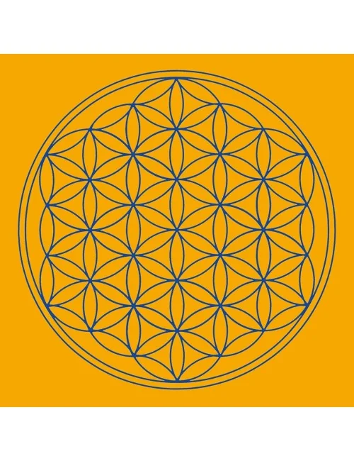 Leinwanddruck "Blume des Lebens" Sakral-Chakra orange 20x20cm