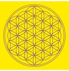 Leinwanddruck - Blume des Lebens- Solarplexus Chakra gelb 20x20cm