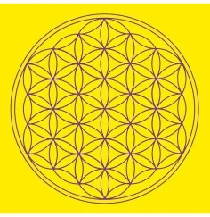 Leinwanddruck - Blume des Lebens- Solarplexus Chakra gelb 20x20cm