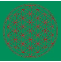 Leinwanddruck - Blume des Lebens- Herz-Chakra grün 20x20cm