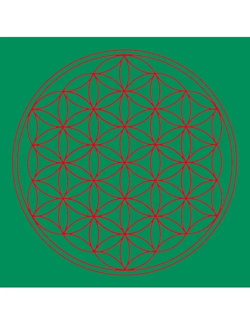 Leinwanddruck "Blume des Lebens" Herz-Chakra grün 20x20cm