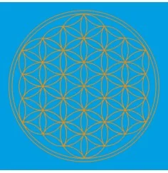 Leinwanddruck - Blume des Lebens- Kehl-Chakra türkis 20x20cm