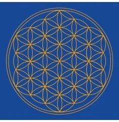 Leinwanddruck - Blume des Lebens- Stirn-Chakra blau 20x20cm