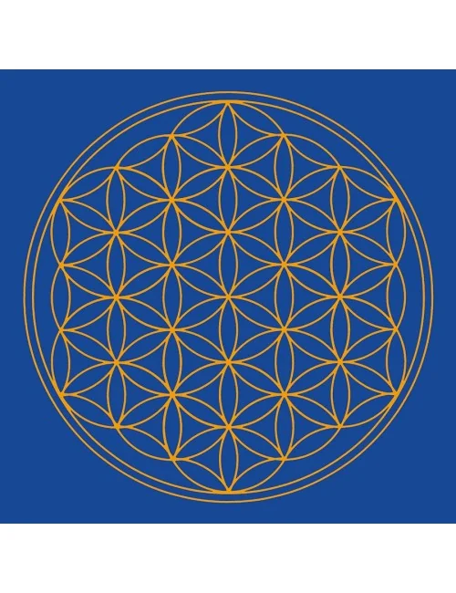 Leinwanddruck "Blume des Lebens" Stirn-Chakra blau 20x20cm