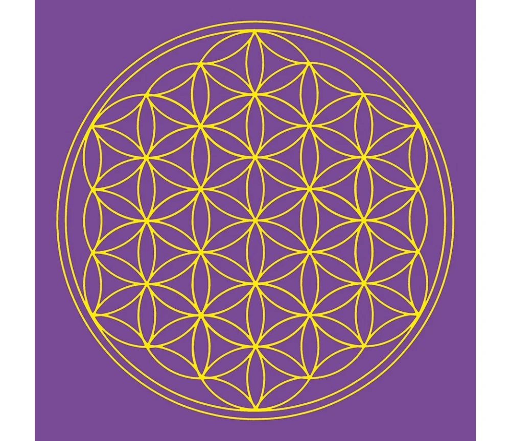 Leinwanddruck - Blume des Lebens- Scheitel-Chakra violett 20x20cm