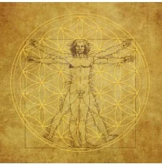 Leinwanddruck - Blume des Lebens- Vituv-Da Vinci 40x40cm
