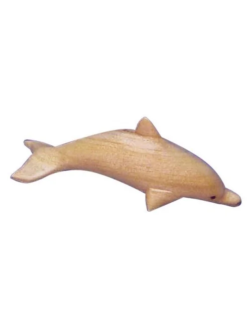 Delphin Holz natur 8cm