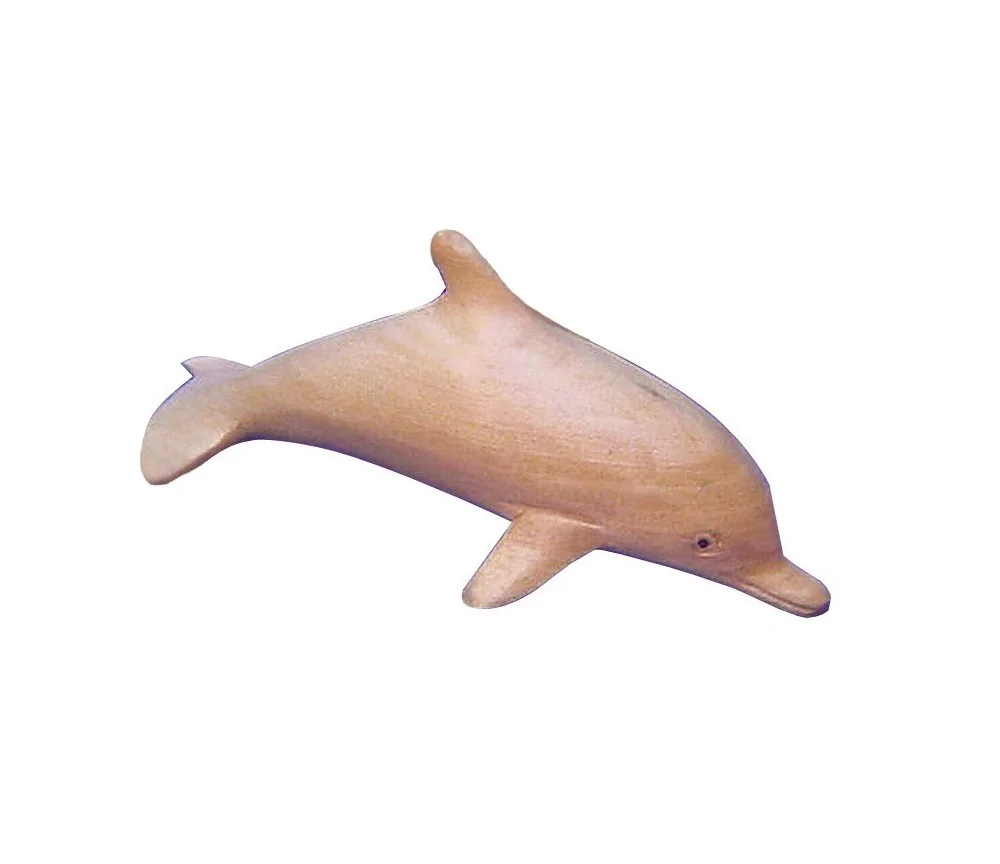 Delphin Holz natur 12cm