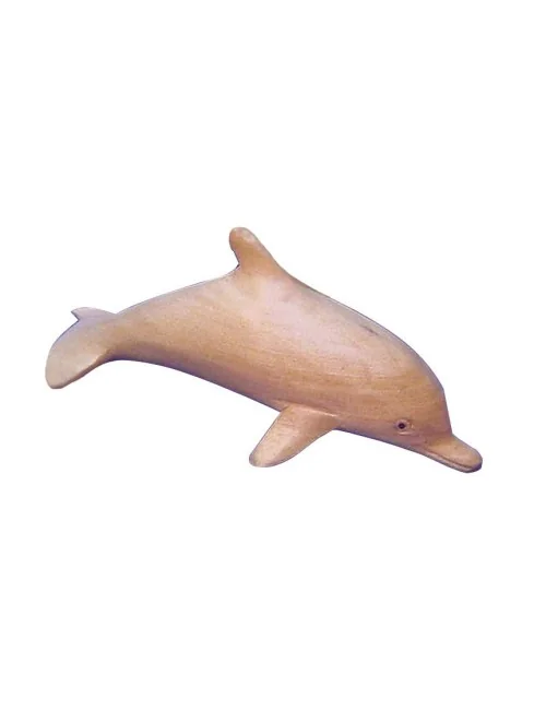 Delphin Holz natur 12cm