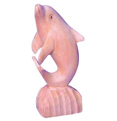 Standdelphin Holz natur 10cm