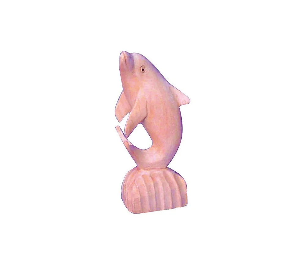 Standdelphin Holz natur 10cm