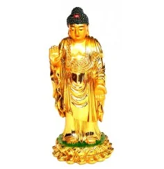 "Gautama Buddha" stehend Resin goldglänzend 5x10cm