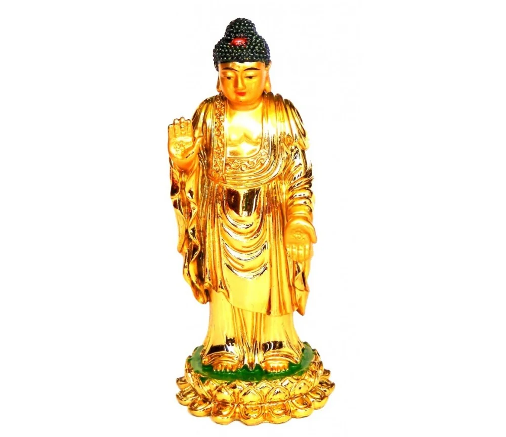 "Gautama Buddha" stehend Resin goldglänzend 5x10cm