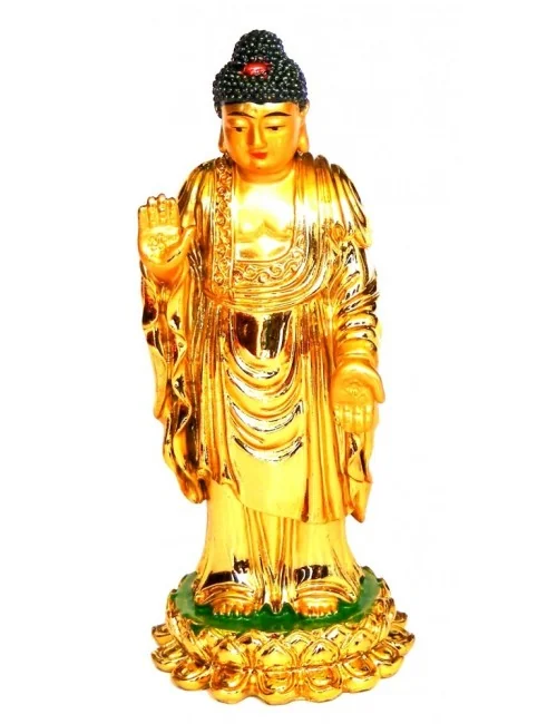"Gautama Buddha" stehend Resin goldglänzend 5x10cm