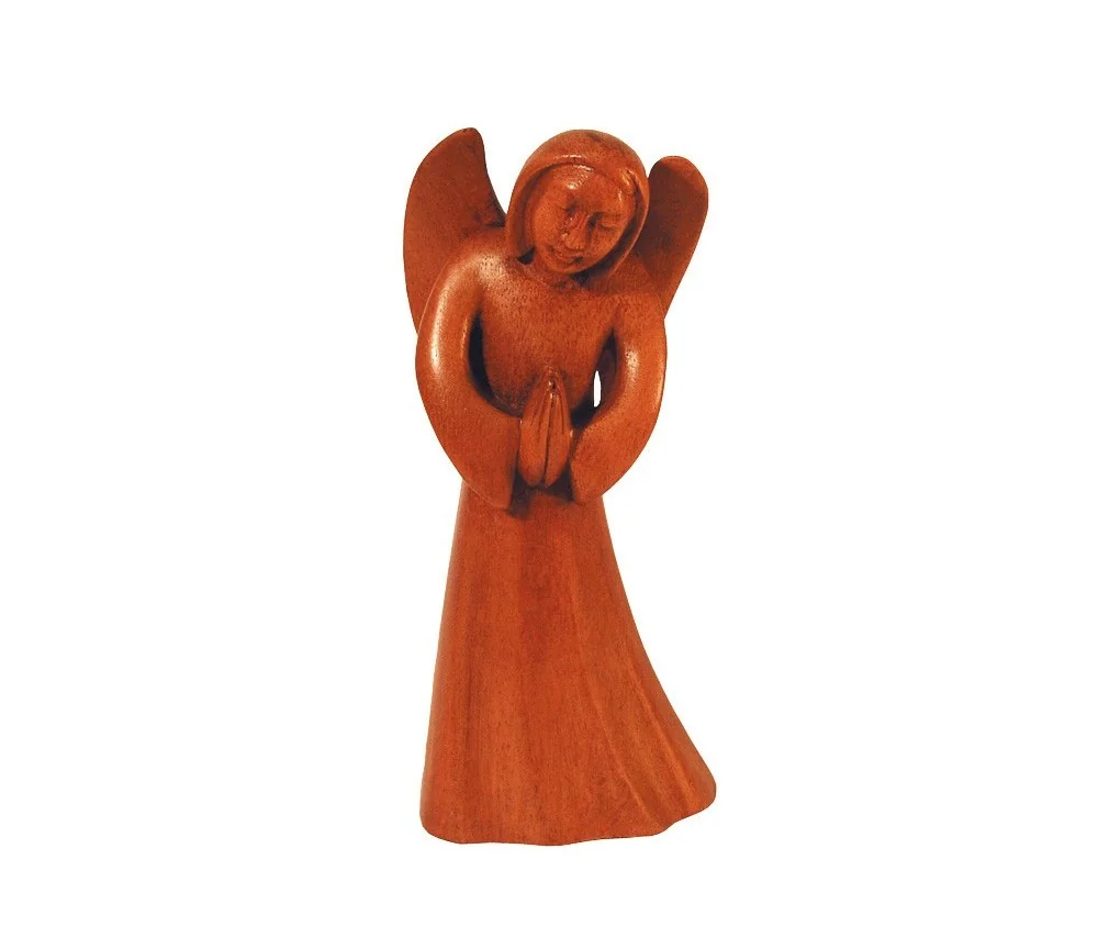 Engel "betend" Holz braun 9x18cm